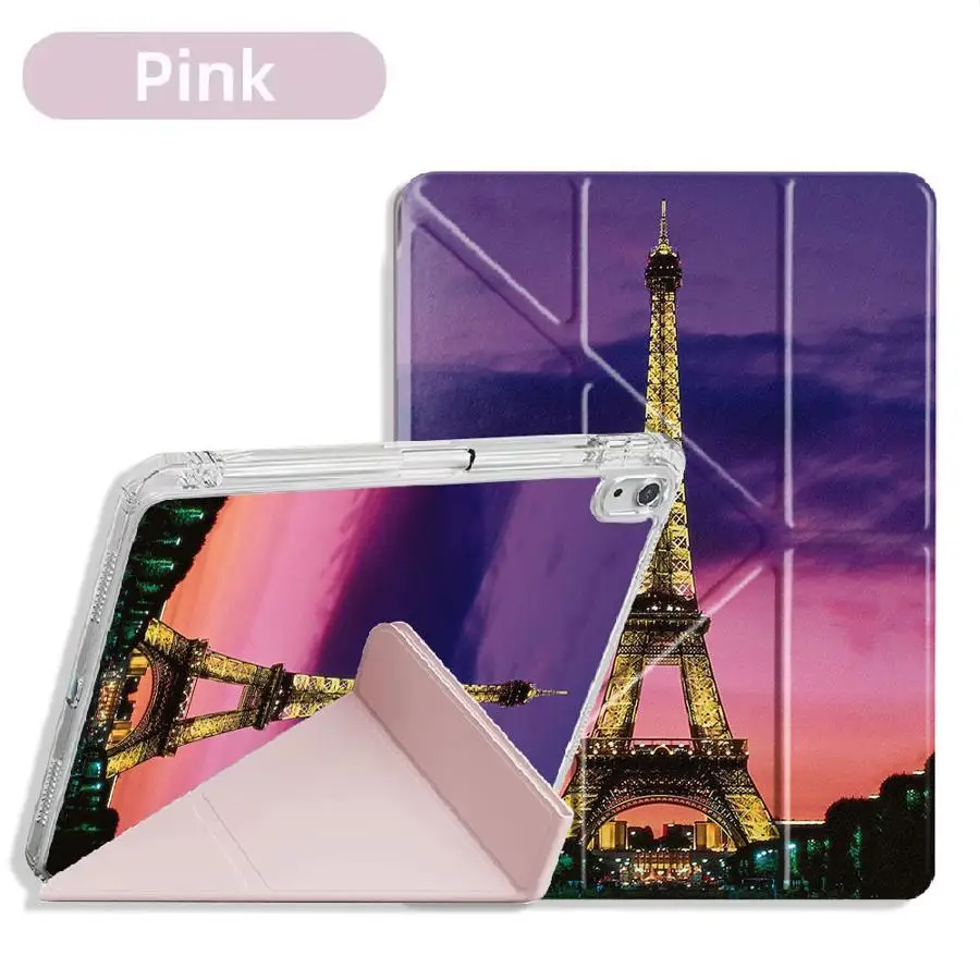

Eiffel Tower Holder Cover Tablet Case For iPad Mini 6 7 11th 10th 9th 8th 7th 12.9inch Air 4 5 M3 M2 M4 11inch Pro 2025 Y-Fold