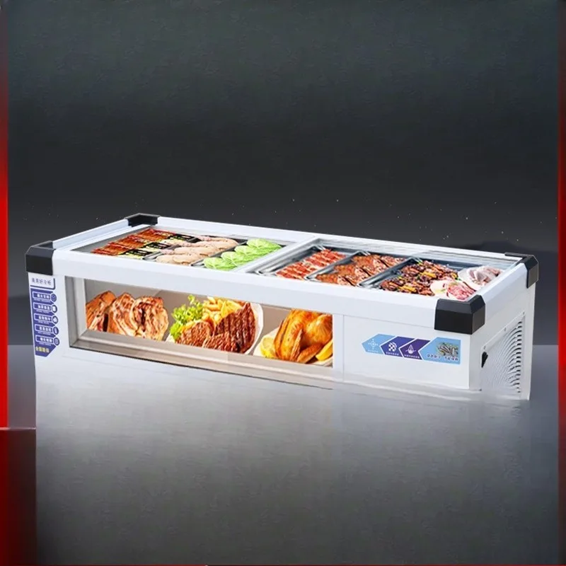 Freezer commercial night market snack street stall a la carte cabinet removable desktop refrigerator