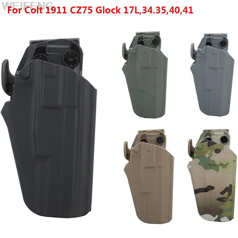 Tactical Gun Holster for Glock 17L/34/35/40/41 Colt 1911 CZ75 S&W Pistol Case with Drop Leg Paddle Hunting Accessories