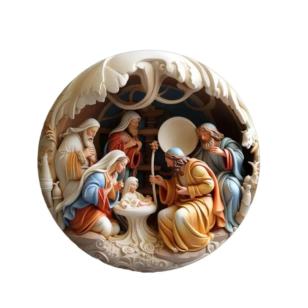 Christmas Nativity Ornament Festive Christmas Ornament 3d Nativity Scene Acrylic Ornament for Christmas Tree Reusable