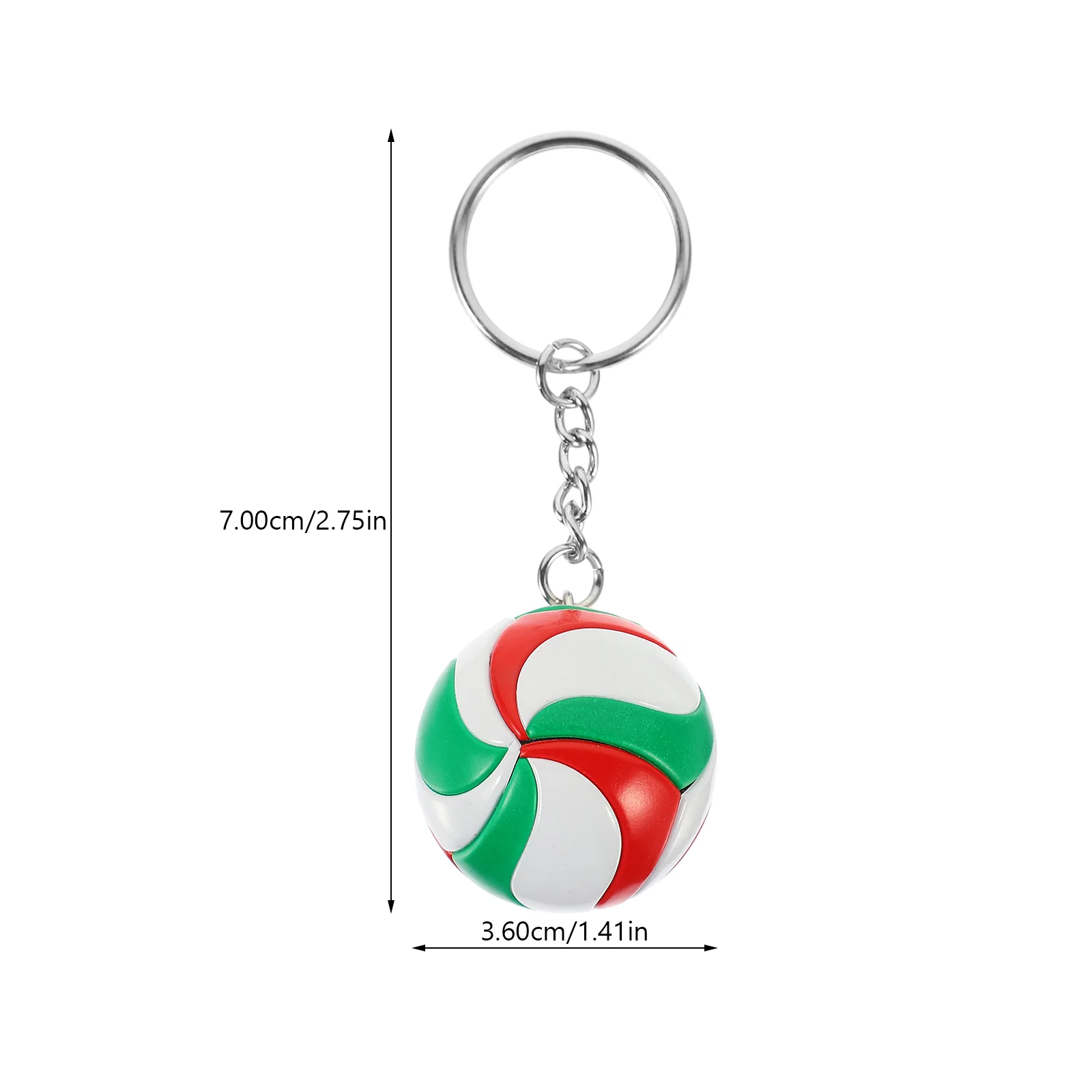 3 Pcs Key Chain Volleyball Model Toy Student Rings Keychain Red Green Alloy Keychains