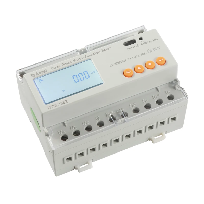 Din Rail Three Power Meter DTSD1352-C 5A Bidirectional Solar Zero Export Energy Meter Inverter Anti Backflow Class 0.5s