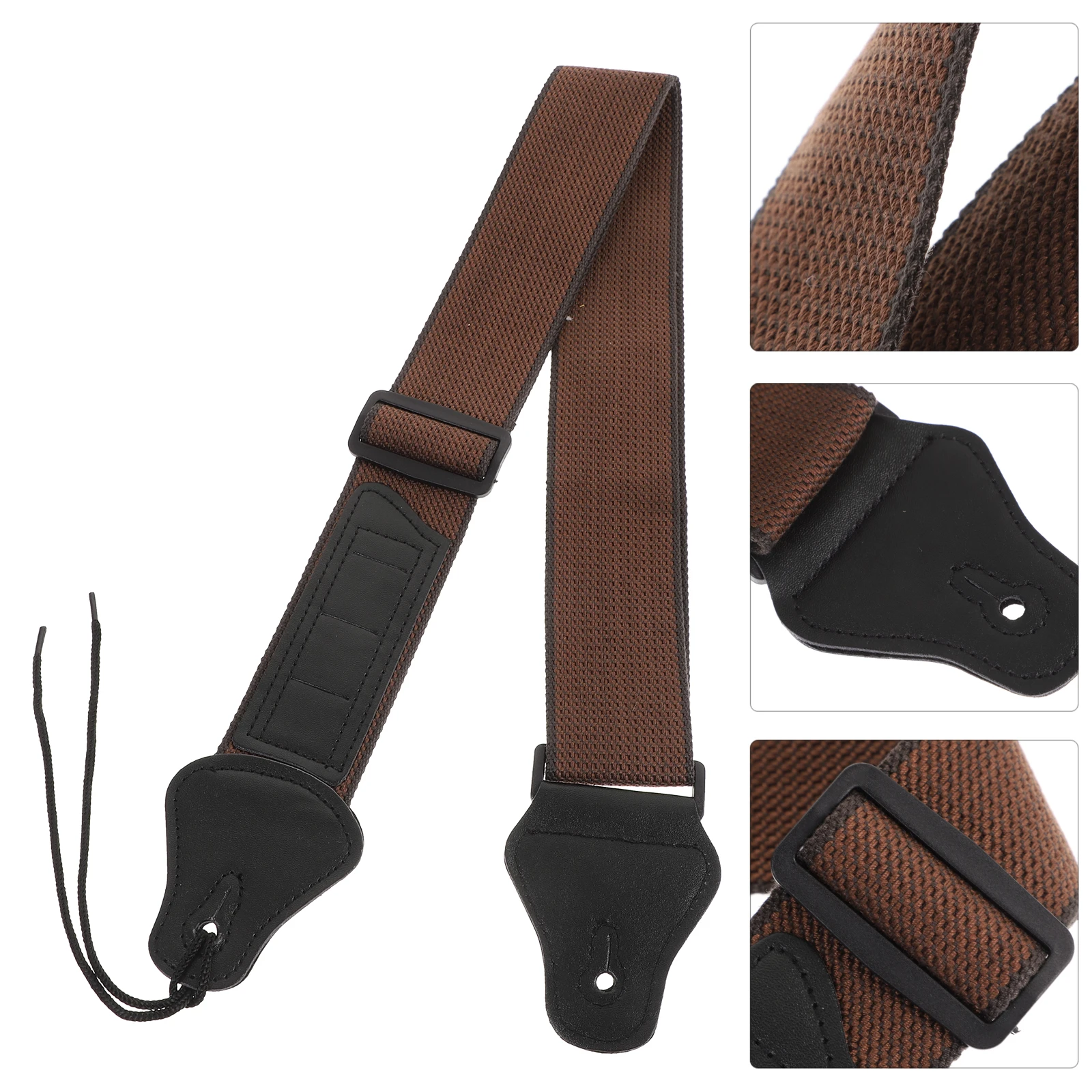 

1pc Fabric Guitar Strap Adjustable Durable Picks Storage For Electric Acoustic Bass Comfortable Cloth Simple Gift Guitar Lovers