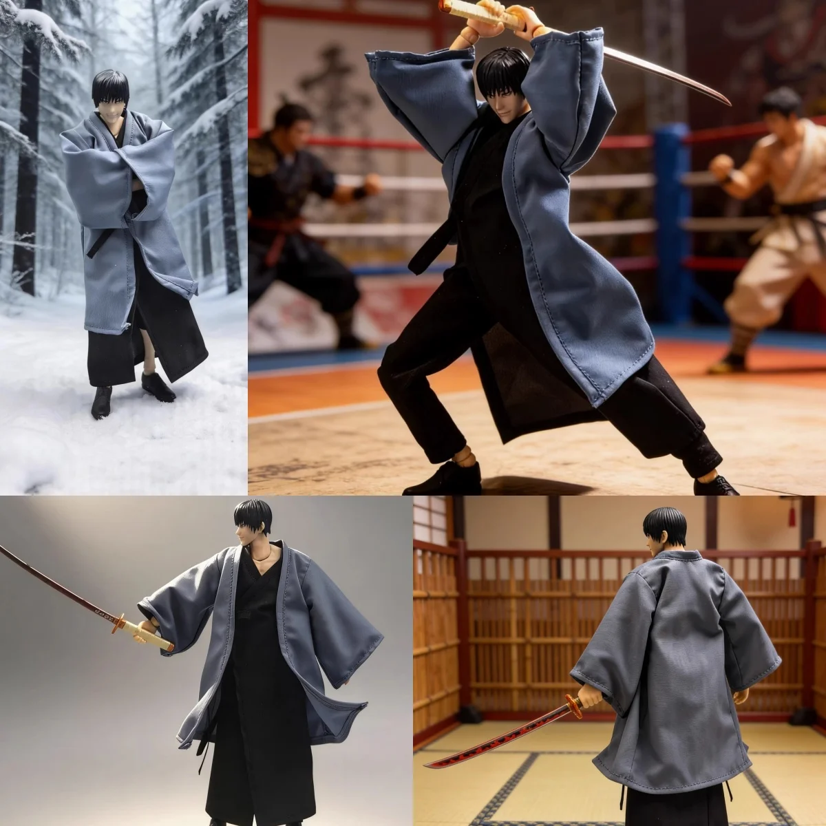 

【No Figure】1/12 Scale Male Soldier Clothing Accessories Fabric Clothing Haori Robe Loose Pants Fit 6''Action Figure For Fans DIY