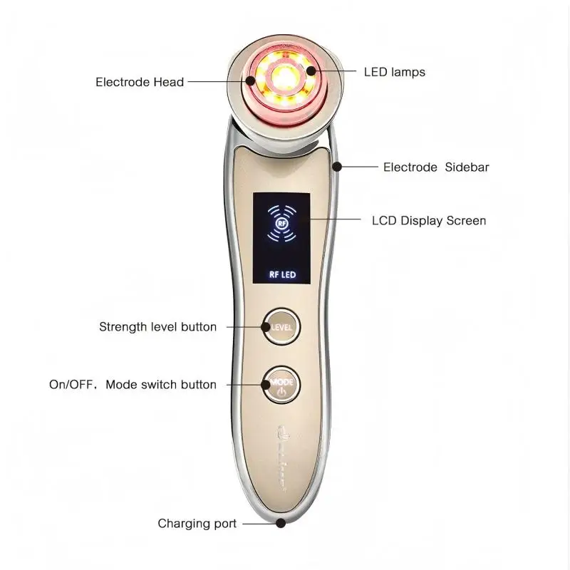 5-in-1 heißes und kaltes Gesichtsmassagegerät, Mikrostrom-Hautstraffungsgerät, LED, Anti-Aging, Schönheits-Hautpflege-Werkzeug, verbesserte Absorption