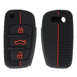 For Audi A1 S1 A3 S3 A4 A6 RS4 TT Q3 Q7 2005 - 2013 Remote Car Key Cover Shell Skin Protector Silicone Auto Key Case Fob Keyless