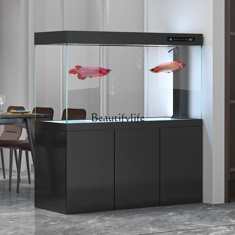 Ultra-white glass fish tank living room household large screen bottom filter goldfish tank