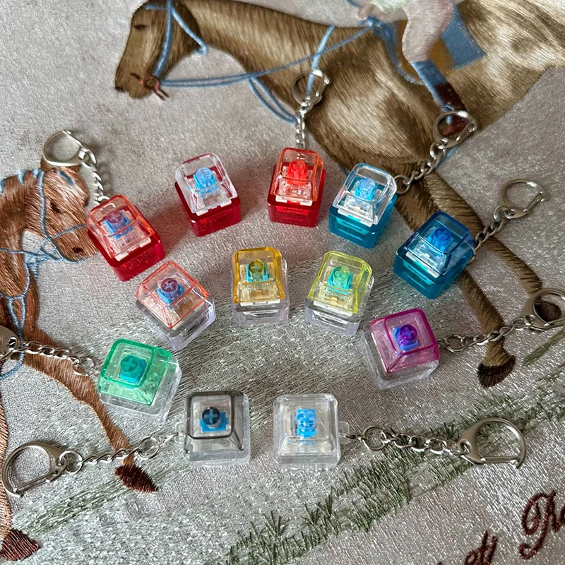 Creative Keycap Keychain Decompression Keycap Pendant Mechanical Keyboard Keyswitch Keychain Novelty Backpack Decoration Gifts
