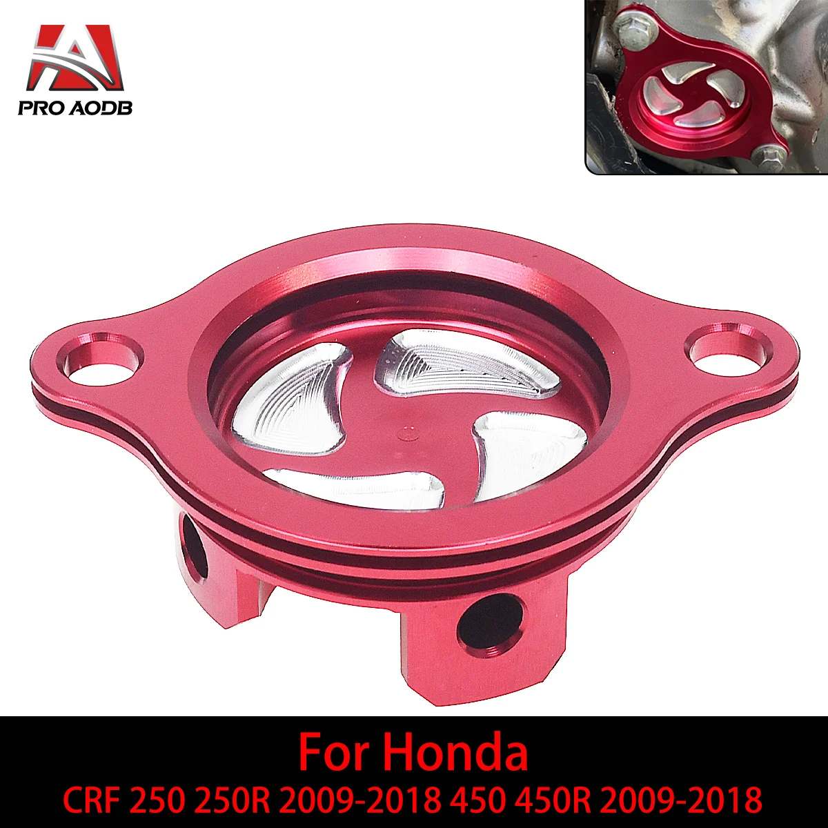 

Motorcycle CNC Aluminum Oil Filter Cleaner Cap Cover For HONDA CRF 250 250R 2009-2018 CRF 450 450R 2009-2018 Model Motocross Etc