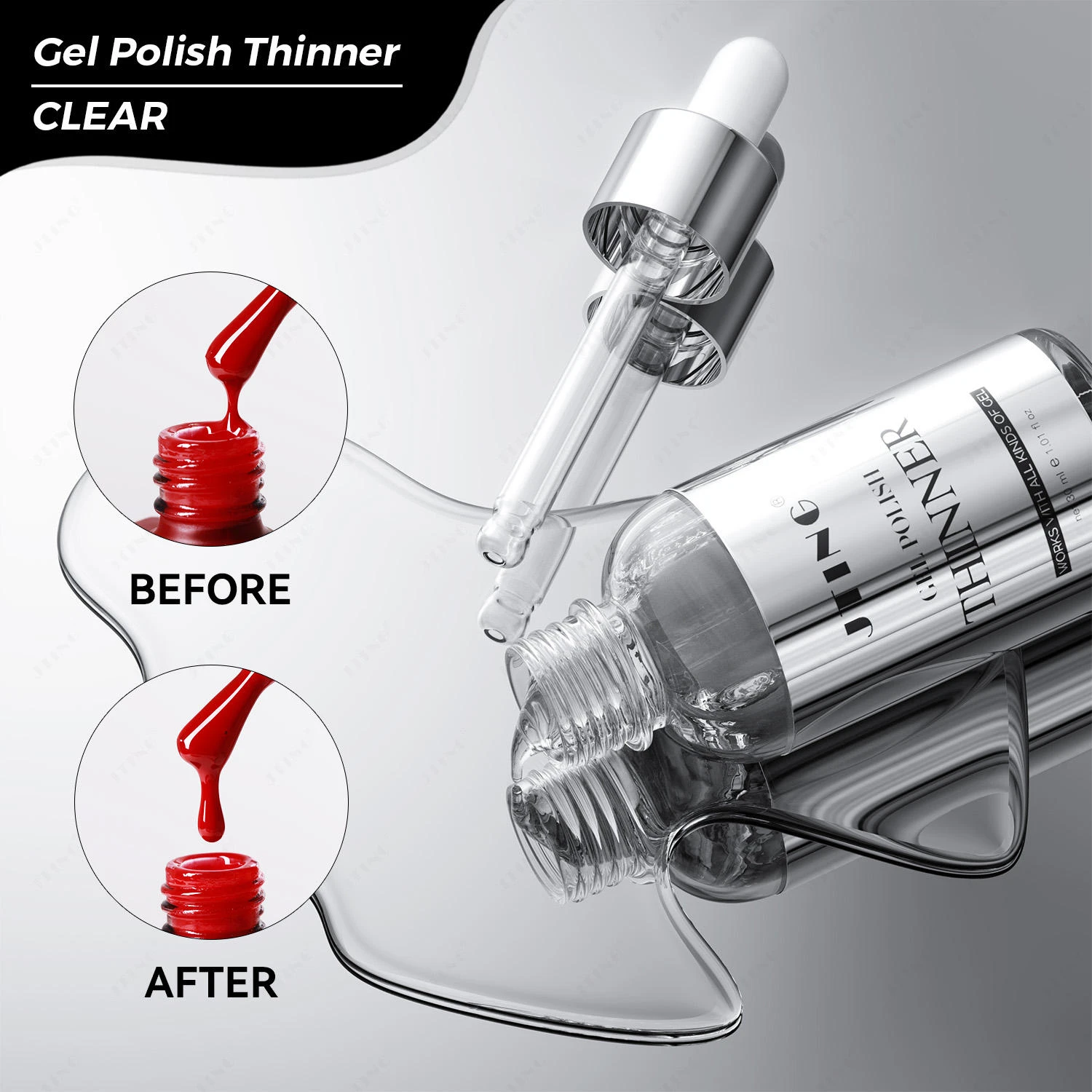 

JTING 1/3/5/10pcs 30ml Clear Color Gel Polish Thinner 30G Mix Glue Gel Nail Polish Professional Nail Supplies Salon