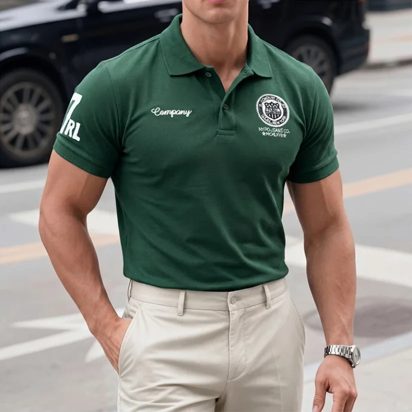 Polo de Lujo para Hombre, Ropa de Golf, Verano 2026, Bordado de Diseñador, Manga Corta, Casual, Ropa de Trabajo, Prendas Superiores Deportivas para Hombre, Talla 7XL