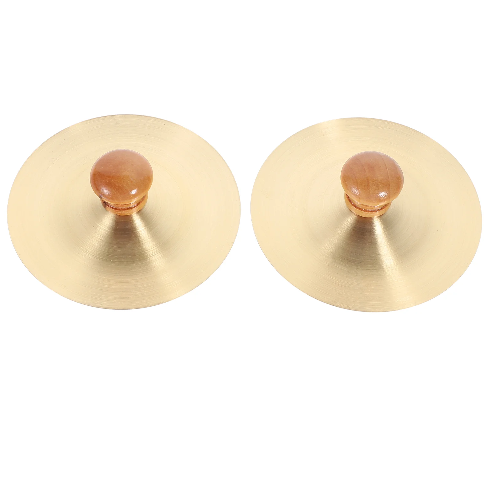 

2 Pcs Copper Kids Finger Cymbals Mini Percussion Instruments Safe Easy for Musical Brass Musical Props