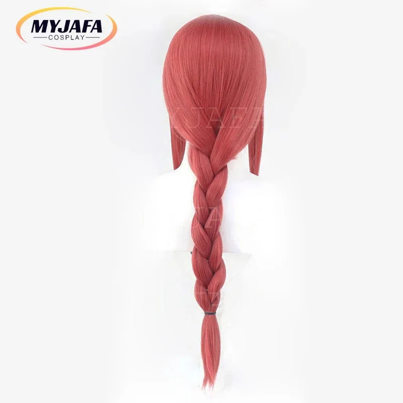 2025 yiyiHigh جودة ماكيما شعر مستعار أنيمي بالمنشار رجل تأثيري طويل المرجان الوردي مضفر مقاومة للحرارة الشعر دور اللعب الباروكات +
