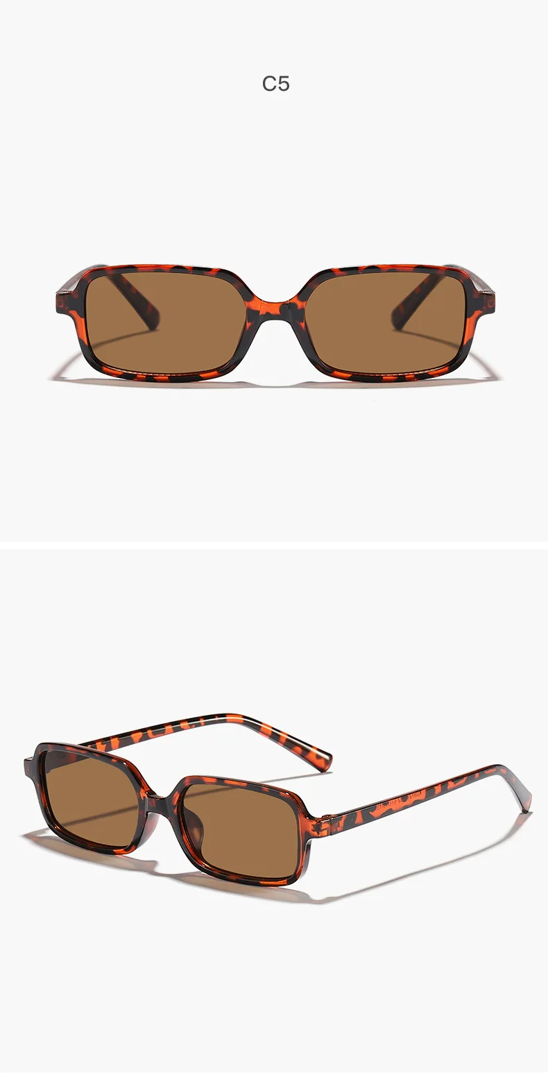 Neue Vintage Quadratische Sonnenbrille für Damen und Herren Marken-Rechteck-Sonnenbrille Ovale Brillen für Männer und Frauen – Detail 13