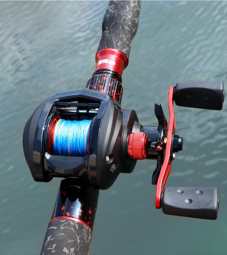 DEUKIO Allwasser-Angelrolle 7,1:1 Übersetzungsverhältnis 5+1BB 8kg Bremskraft Baitcasting-Rolle Karpfenangel-Rolle – Detail 12