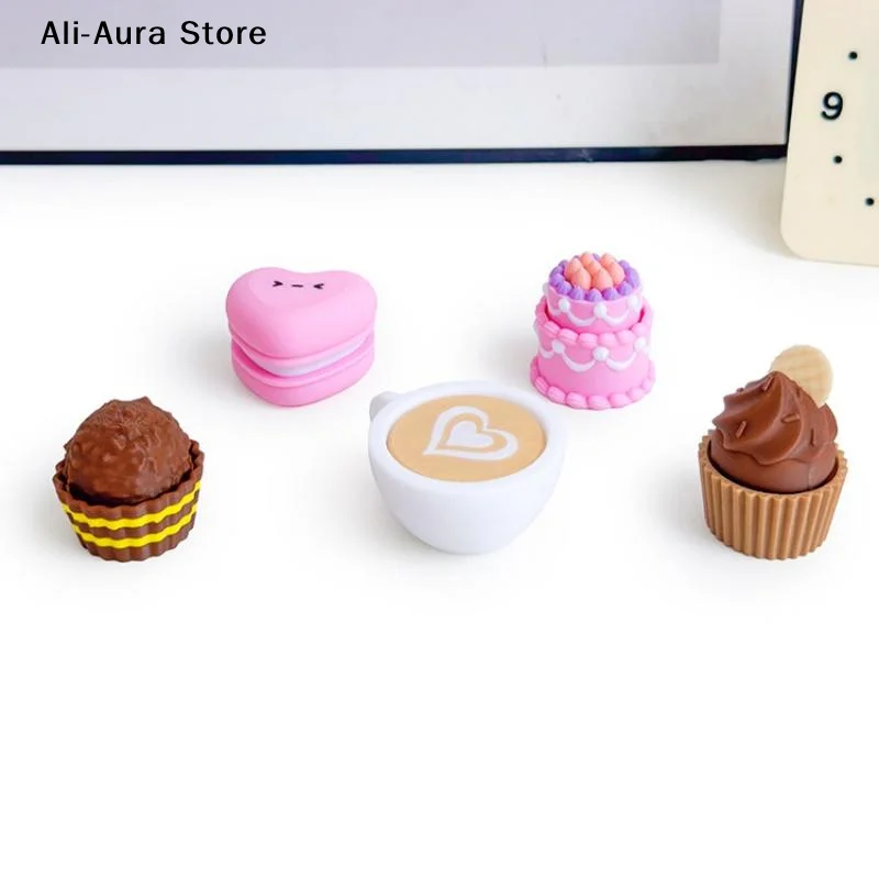 3D Printed Foods Clicker Keychain Simulation Cake Chocolate Clicker Pendant Decompress Keyring Bag Hanging Stress Relief Toy