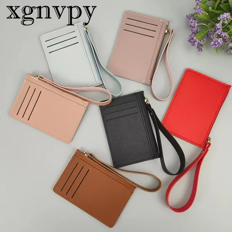 xgnvpy Thin Card Holder Wallet Organizer for Women Men Business Cards Bank Credit ID Cards Slim Cover Coin Pouch