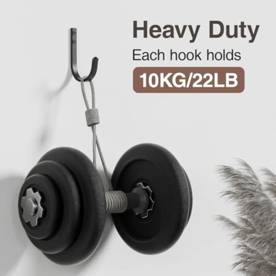 Wall Hooks for Hanging Towel/Coat - 22LB Screw in Metal Hanger Wall Mount, for Outdoor, Closet, Door, Bathrooms, for Backpack,