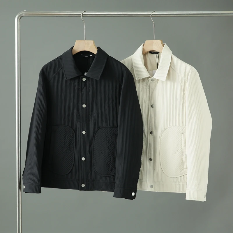 

Sle 3D ткань в вертикальную полоску, ветрозащитная, водостойкая, осенняя мужская, с воротником-стойкой, спецодежда, ткань с подставкой