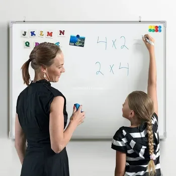 לוח לבן מגנטי לבית ולמשרד - תלוי, מחיק, לוח הוראה לכתיבה, תצוגה וציוד כתיבה