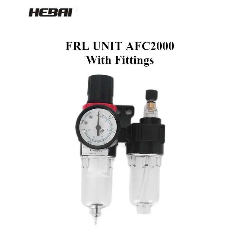 HEBAI AFC2000 With Fittings 1/4 Air Compressor Oil Water Separator Filter Regulator Trap Airbrush Pressure Reducing Valve