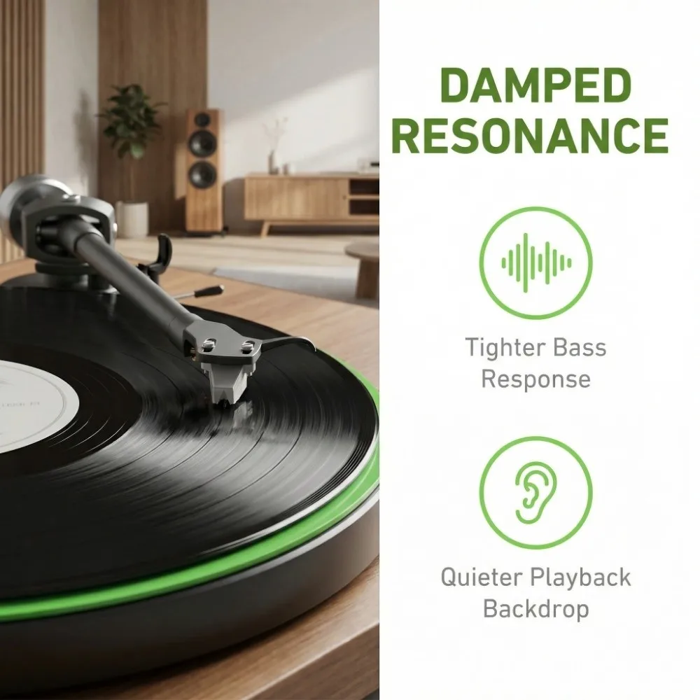 

Прочный акриловый коврик для проигрывателя 12 дюймов: снижает статическое электричество, пыль и шум. Акриловый коврик для пластинок, для использования с проигрывателями.