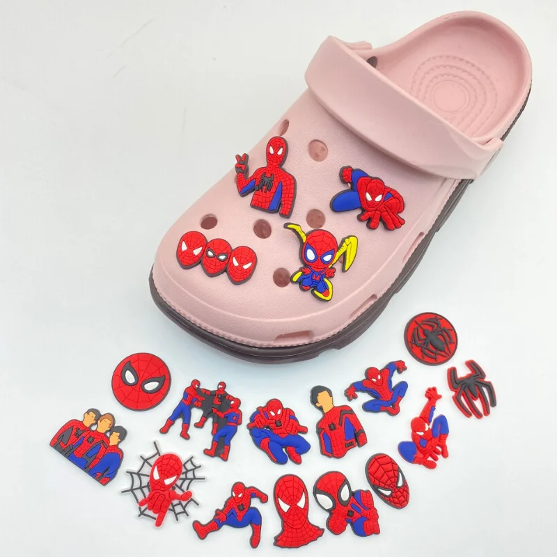 New Cool Spider Man Shoes Charms for Clogs Sandals Decorations Shoes Accessories Decor Womens Mens Shoes Decor Couples Gift