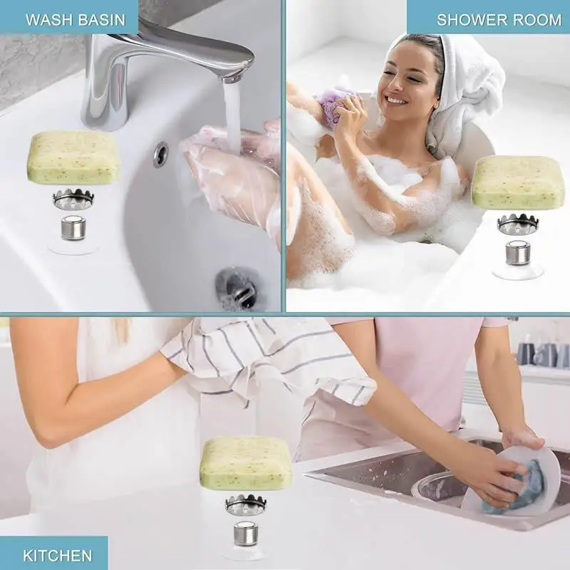 2pcs Toiletry Travel Containers Shower Dish Wall Bar Suction Rack Bathroom Organizer Mini Cup Mount Savers Container Hanging