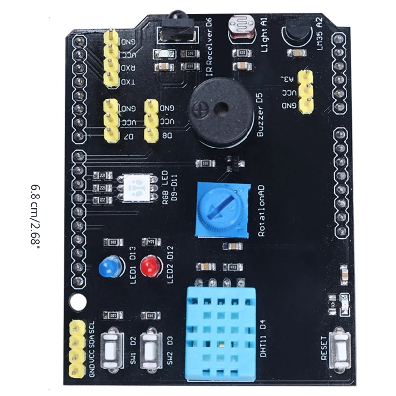 Carte d'extension 9 en 1, capteur d'humidité DHT11, récepteur capteur température LM35