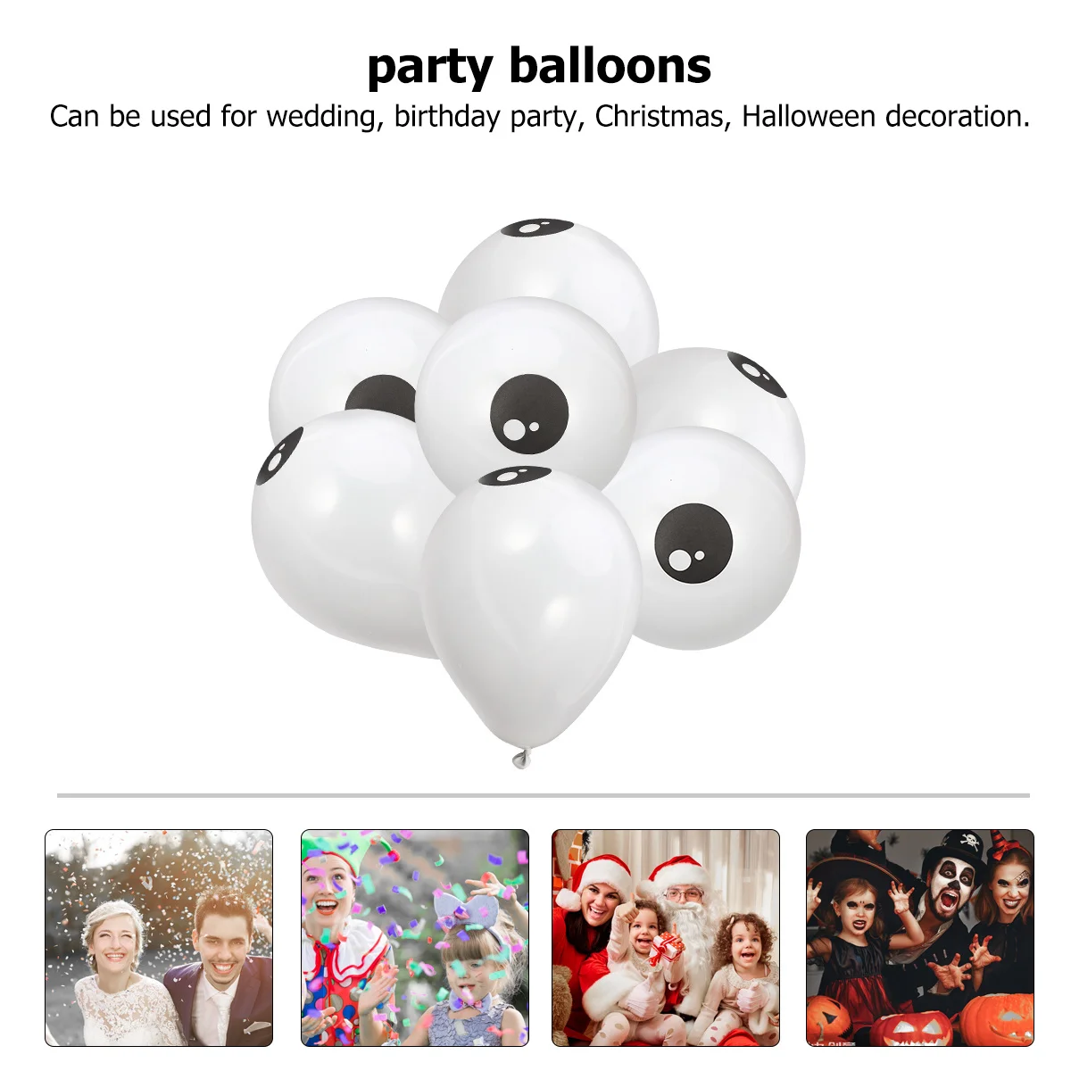 

100pcs Eye Balloons Thickened Natural Latex Party Decoration Balloons Kit For Halloween Birthday Christmas Decor Supplies