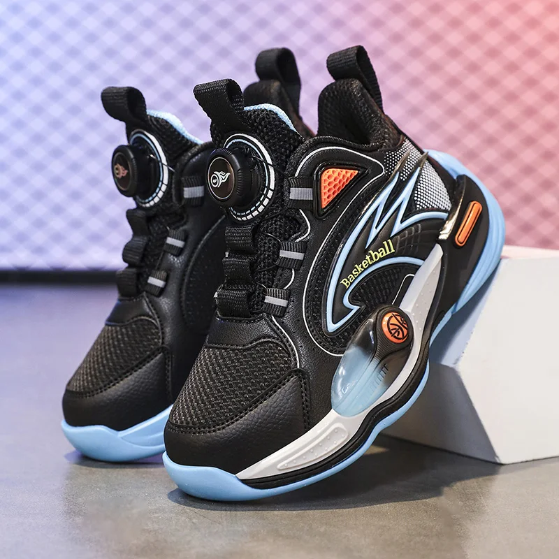 

Children‘s Basketball Sneakers Non-slip Basketball Training Shoes Boys Girls Quick-Lacing Athletic Shoes Cushioned Running Shoes