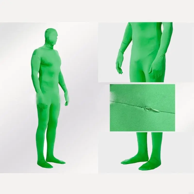 49mf Fotografie Grün Chromakey Bodysuit Kostüm für Fotovideo unsichtbarer Effekt