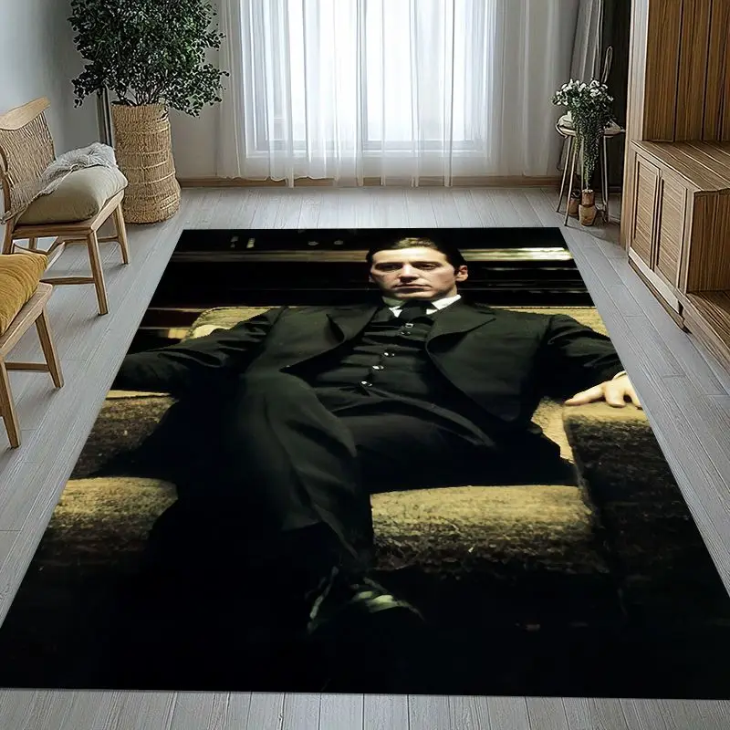 Vintage Movie The Godfather Vito Corleone Soft Non-Slip Area Rug for Living Room,Bedroom Playroom Carpet Mat for Sofa,Home Decor