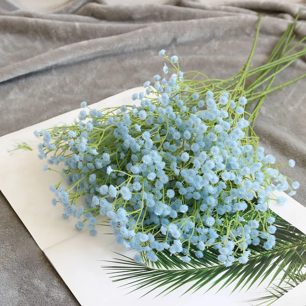 Artificial Silk Gypsophila Flowers Plastic Fake Plants Wedding Garden Decor Home Party Wedding Decor Office Desk Home Decor