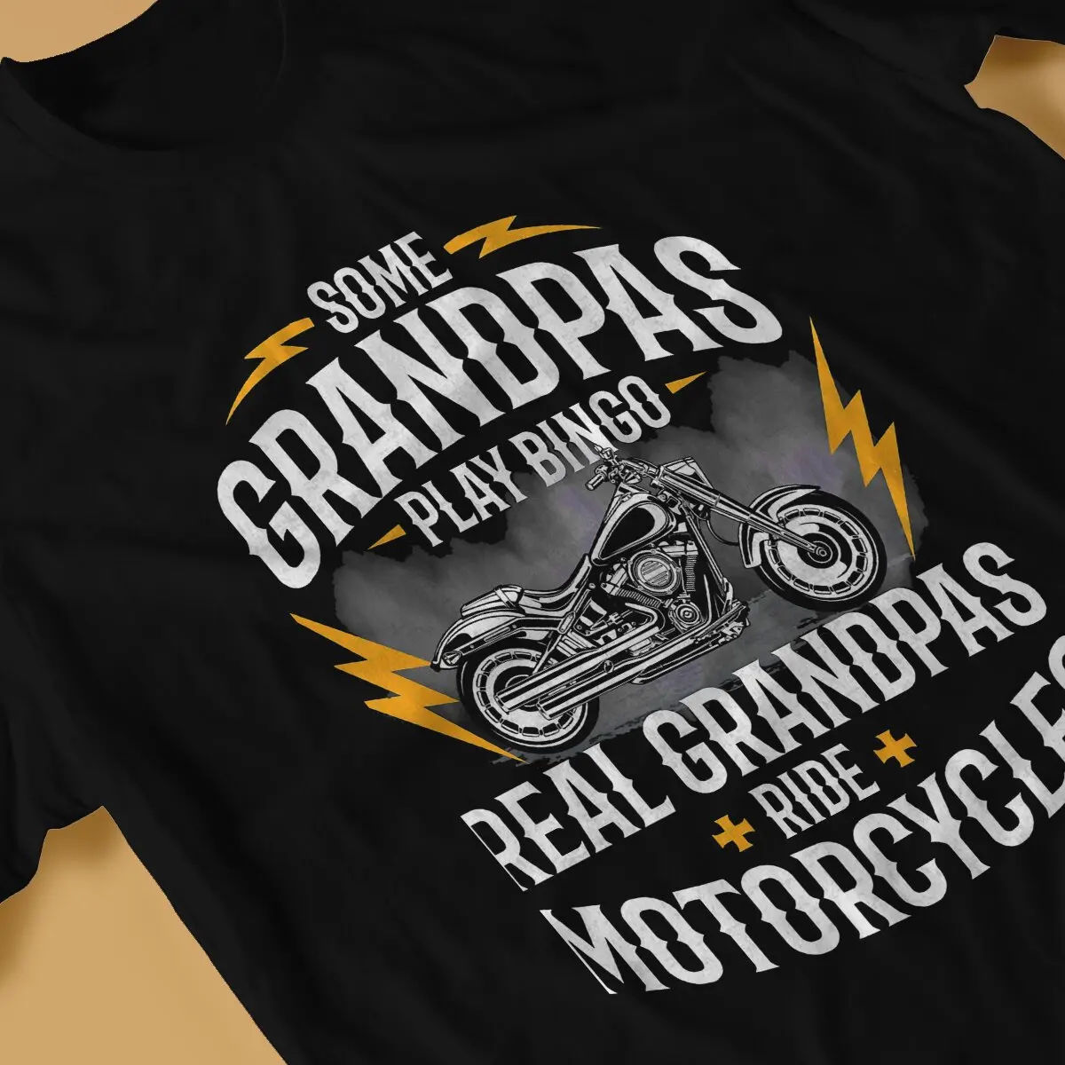 Men\'s Some Grandpas Play Bingo Real Grandpas Ride T Shirt Motorcycles Pure Cotton Clothes Leisure Short Sleeve O Neck Tees