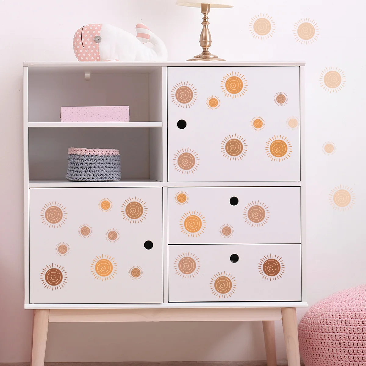 Sunflower Wall Sticker Set Self-Adhesive Room Decor for Kids Bedroom Living Room Easy Peel and Stick Background Upgrade