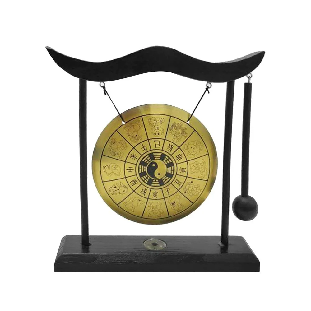 Desktop​ Mini Desktop Gong​ ​Chinese Gossip Chart​ ​With Mallet ​Table Wind Chime​ ​Zen Art ​Percussion Instruments​