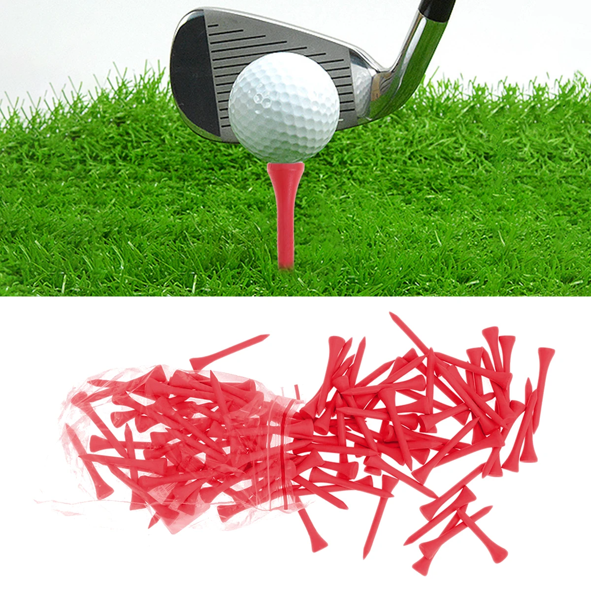 

100PCS Golf Wood Tees Sports Outdoor Protective Bamboo Colorful Simple Environmental Safe Durable Reduction Fun Equipment