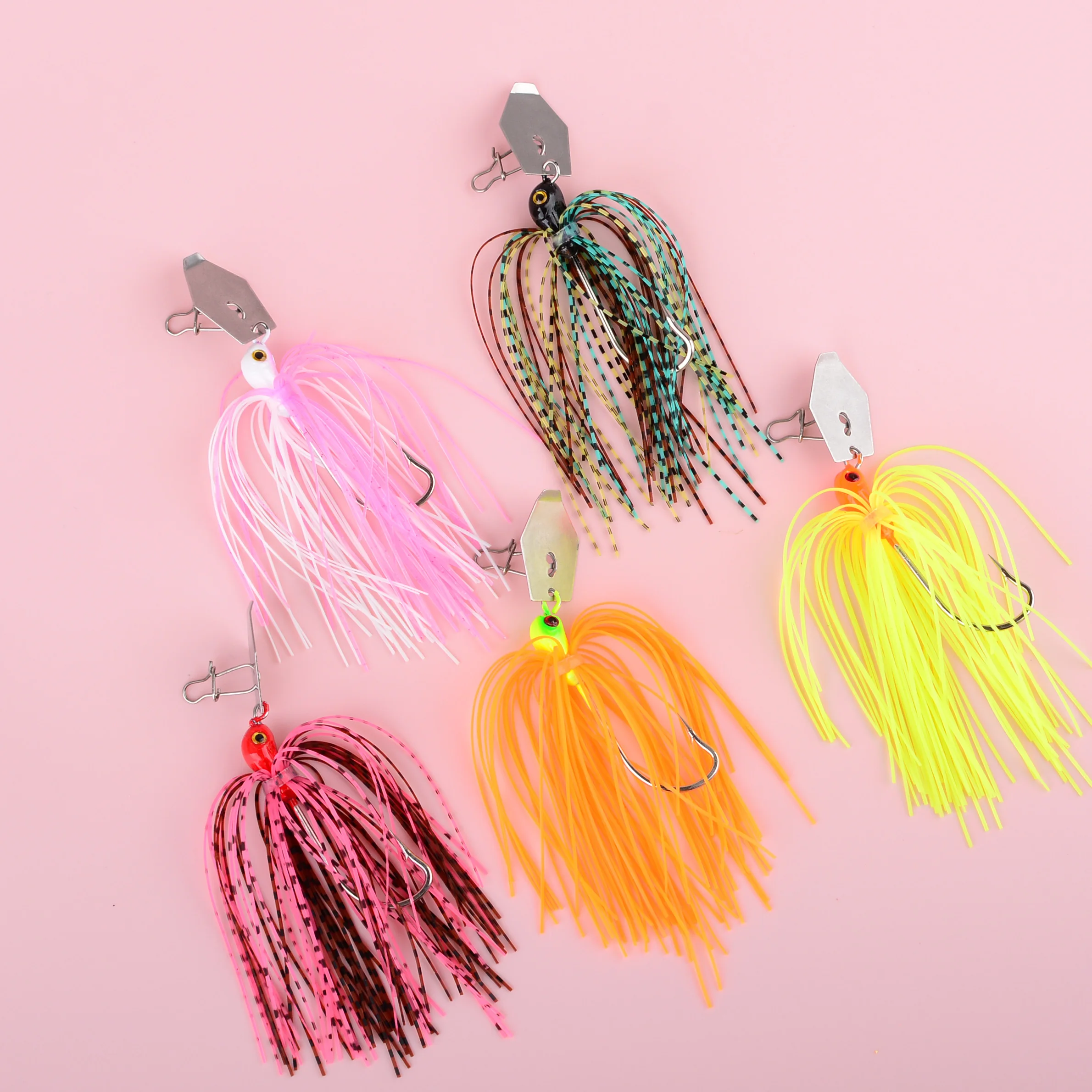 5 pz Spinner Richiamo Buzzbait Weedless Jighead Bass Jig Esca Richiamo di Pesca Wobblers per Bass Accessori Per la Pesca