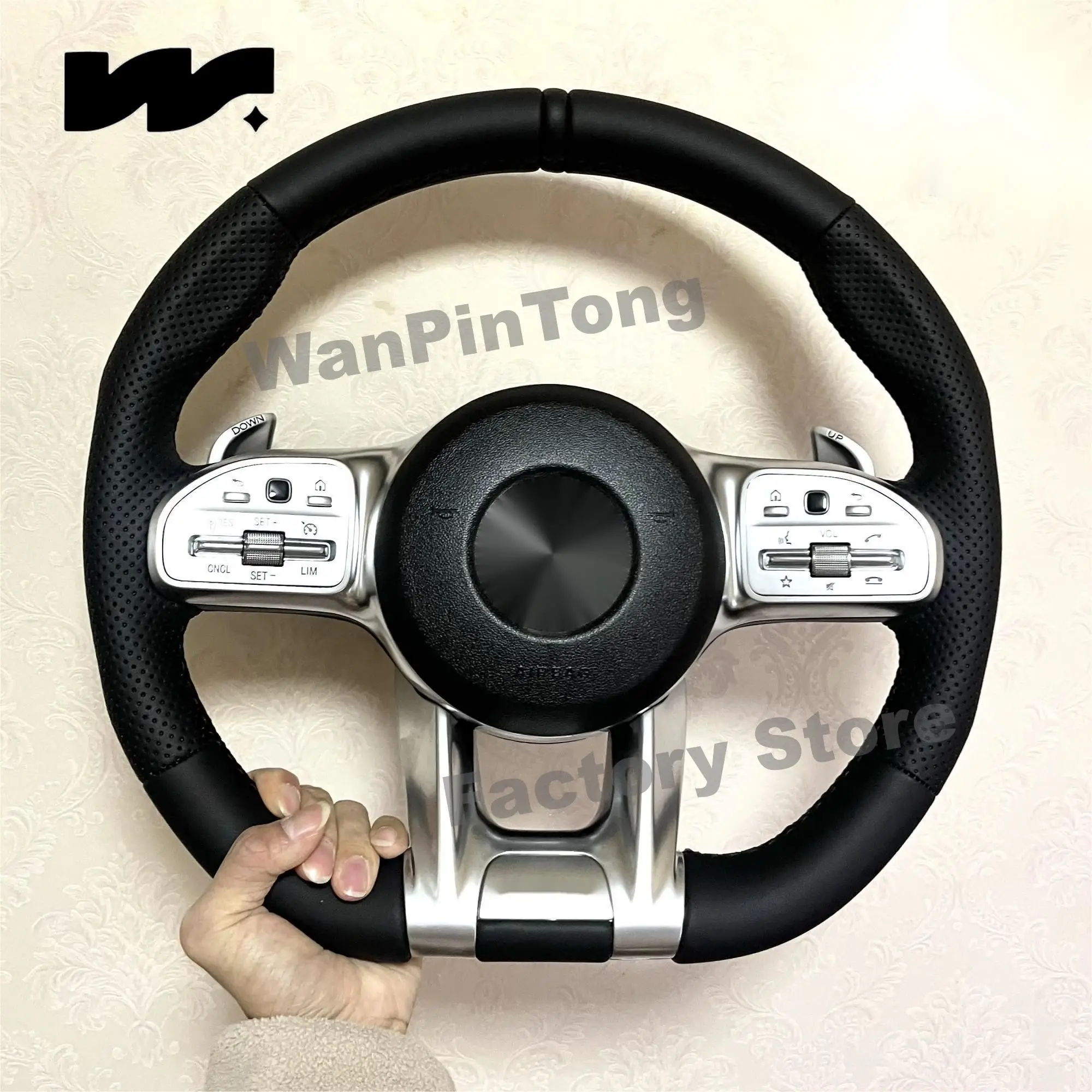 For AMG Steering Wheel for Mercedes-Benz A/B/C/E/S Class GRA GLB GLC GLE GLS 05-24 Universal steering wheel for all models