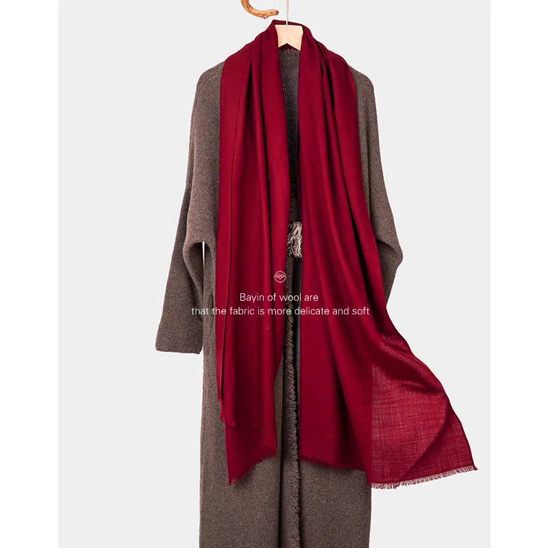 Winter Warm Solid Cashmere Wool Scarf for Women Large 70*200cm Wool Shawl Wraps Bufanda Female Scarves Hijab