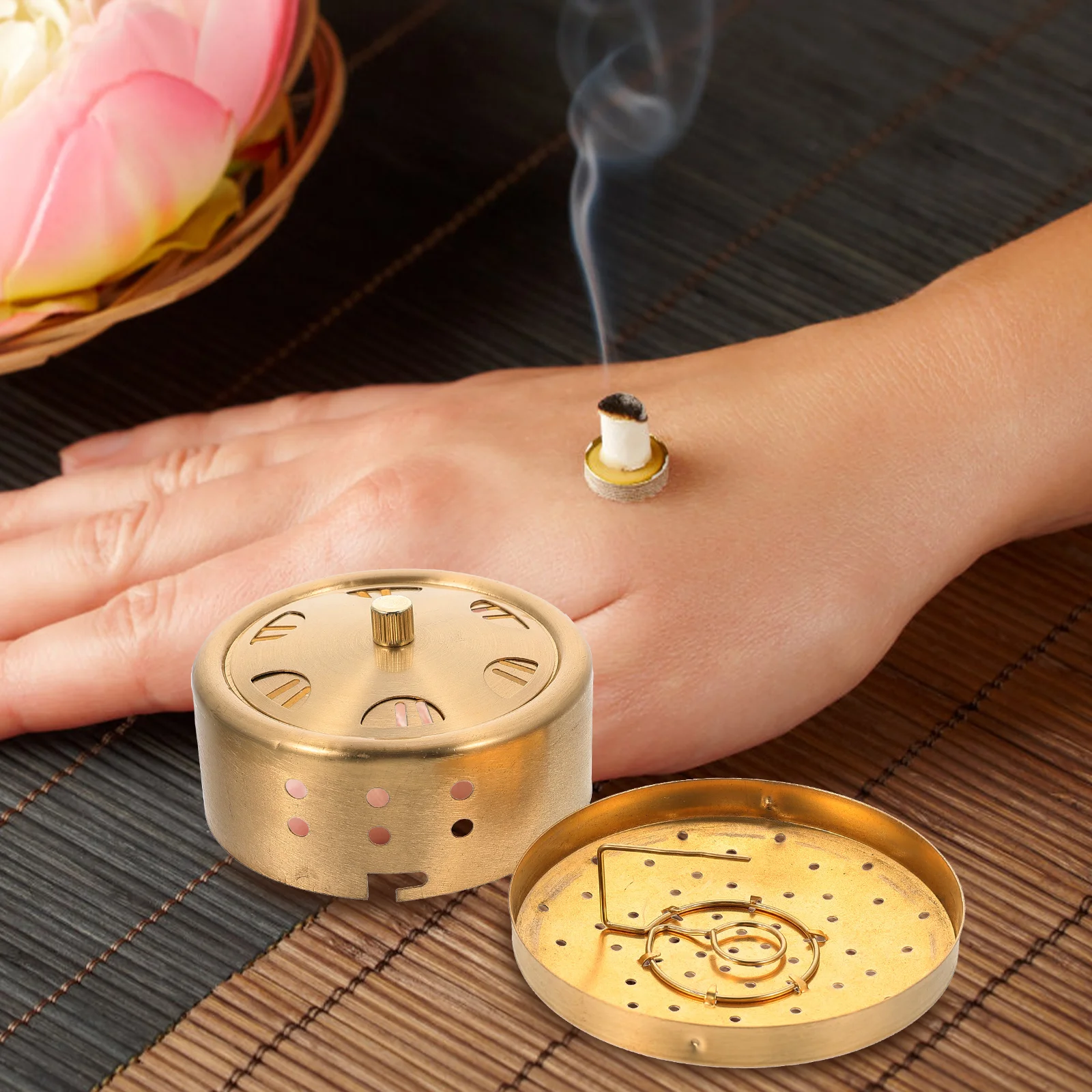 Moxa Heat Tank Smokeless Moxibustion Box for Muscle Stiffness Portable Massager Copper Back Pain