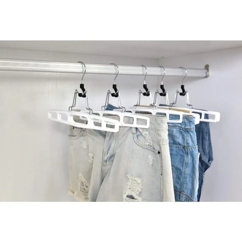 Premium Skirt Hangers 80-Pack - Thin Space-Saving Skirt Hanger Set with Clamp , Shorts Hangers with Heavy-Duty Locking Clasp