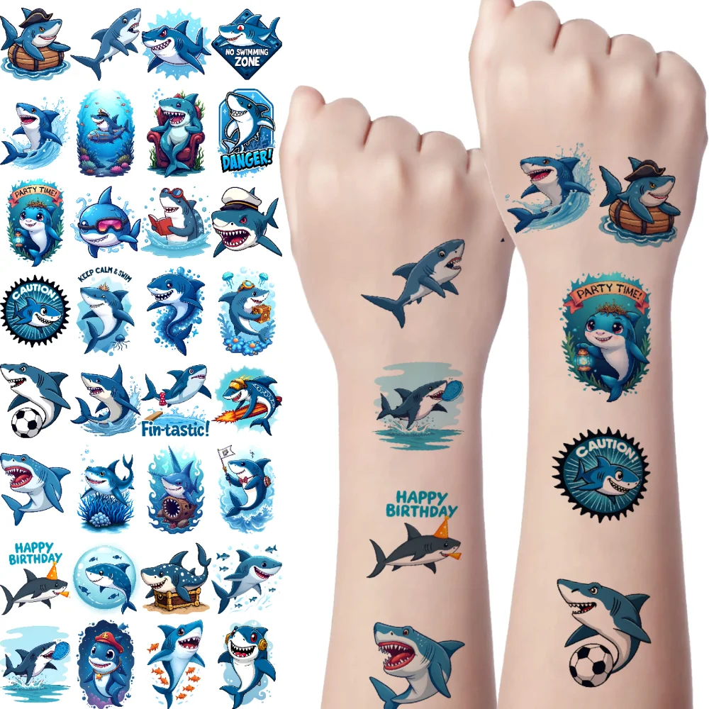 

63 шт. временные татуировки водостойкие долговечные наклейки для тела океанская акула взрослые мужчины женщины татуировки наклейки