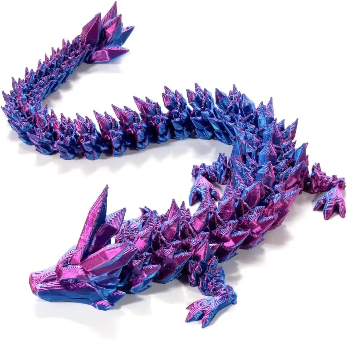 

Wholesale 3D Print Crystal Dragon 12inch,Desktop Decorations Crafts,Active joints Dragon,(Purple 1pcs)