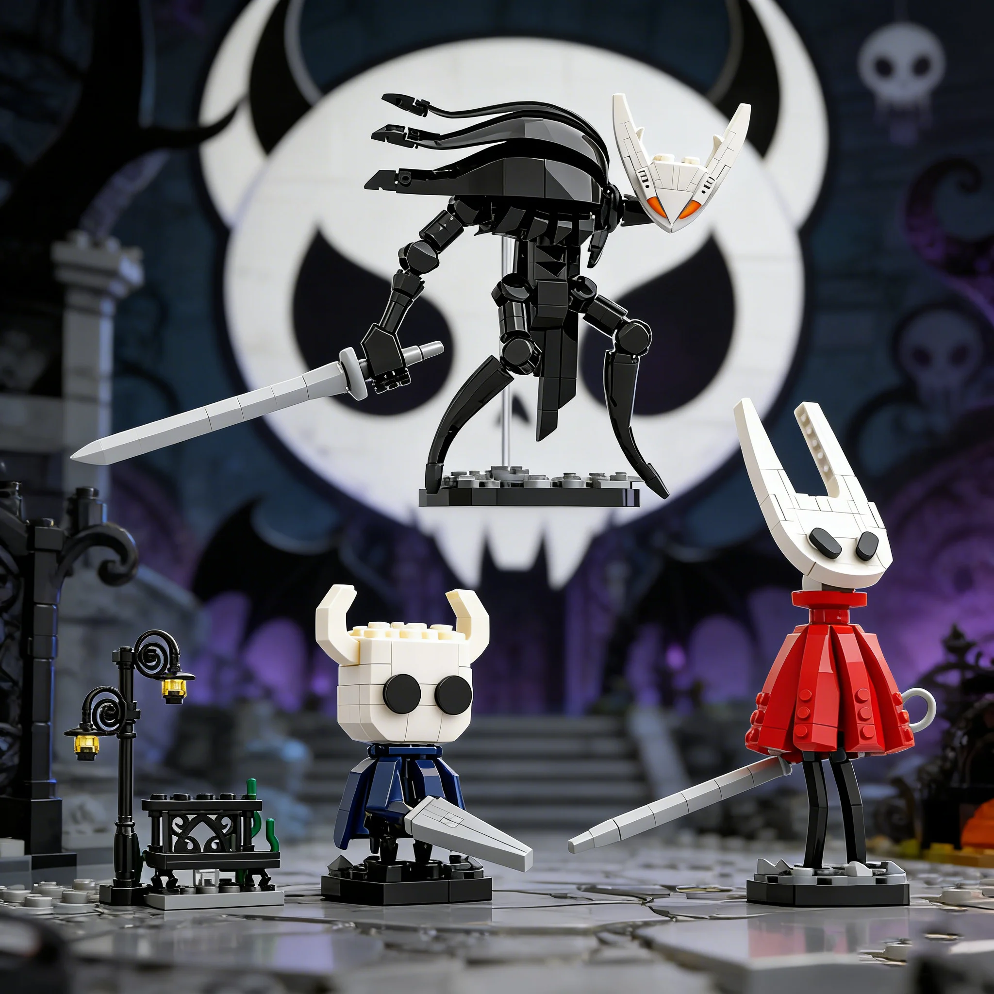 MOC Popular Game Hollow Knight Character HornThe Knightet Pure Vessel Model Bricks Set Adult Building Blocks Kid Toys Gift