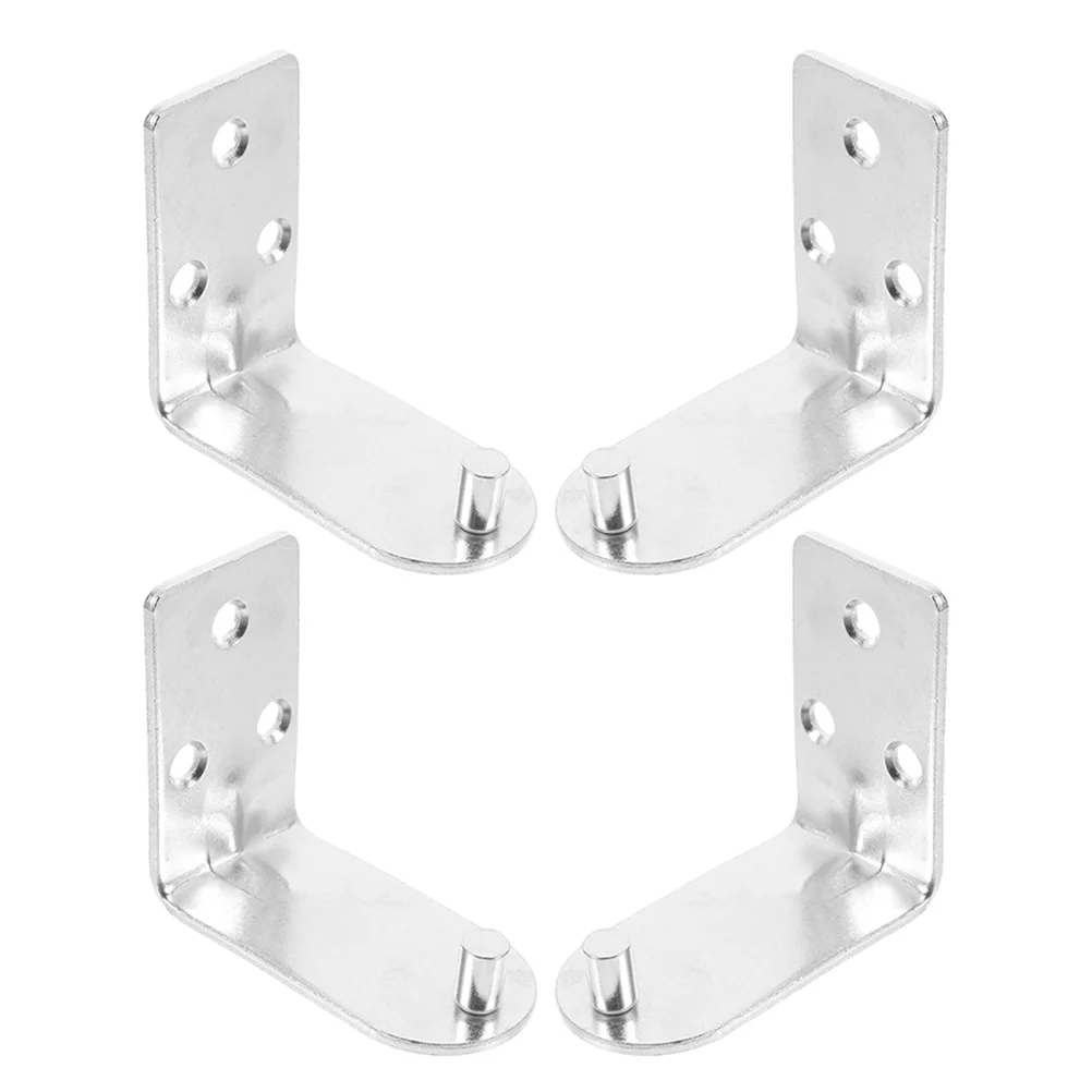 4pcs Hanging Iron Holder Mounted Storage Bracket Heavy Duty L-Shaped Fixed Hook Wall Storage Holder Wall-Mounted Bracket Iron