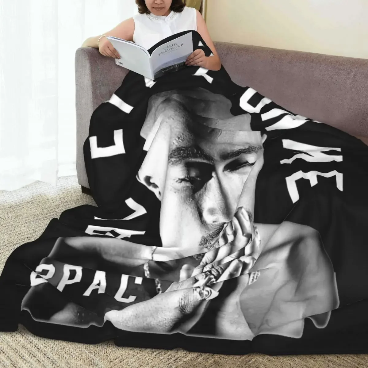 Tupac 2pac Against Life Plush Blanket Hip Hop Vintage Throw Blankets for Sofa Bedding Lounge 200x150cm