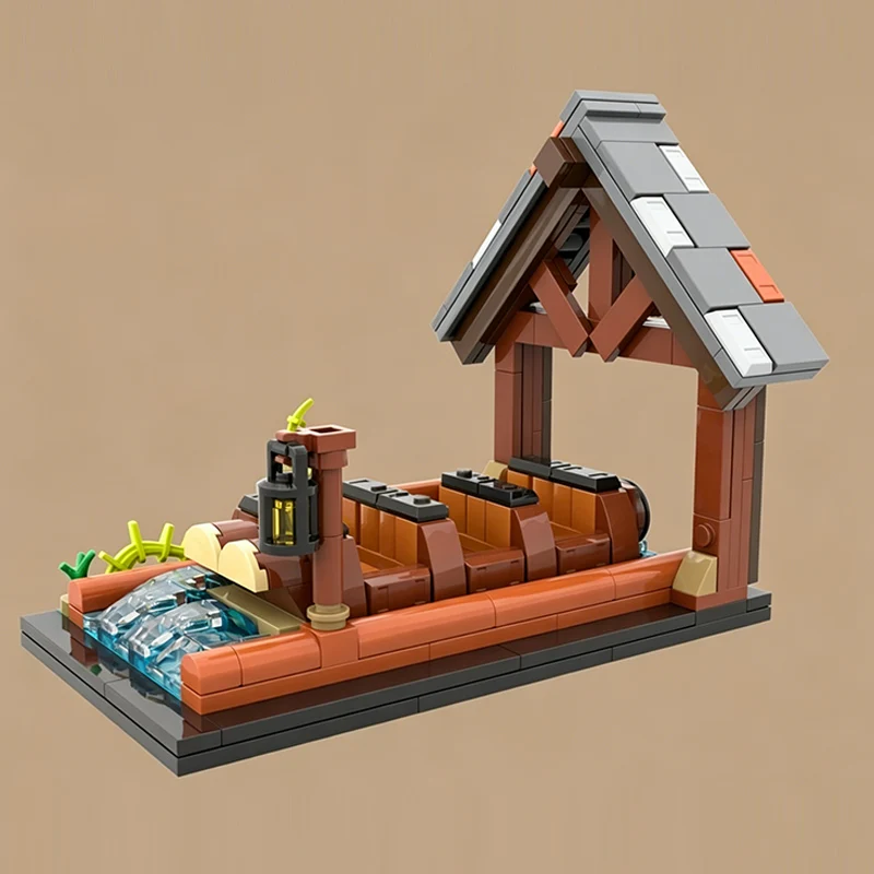 City Street View Model MOC Building Bricks Splash Mountain Ride Modular Technology Gifts Holiday Assemble Children Toys Suit