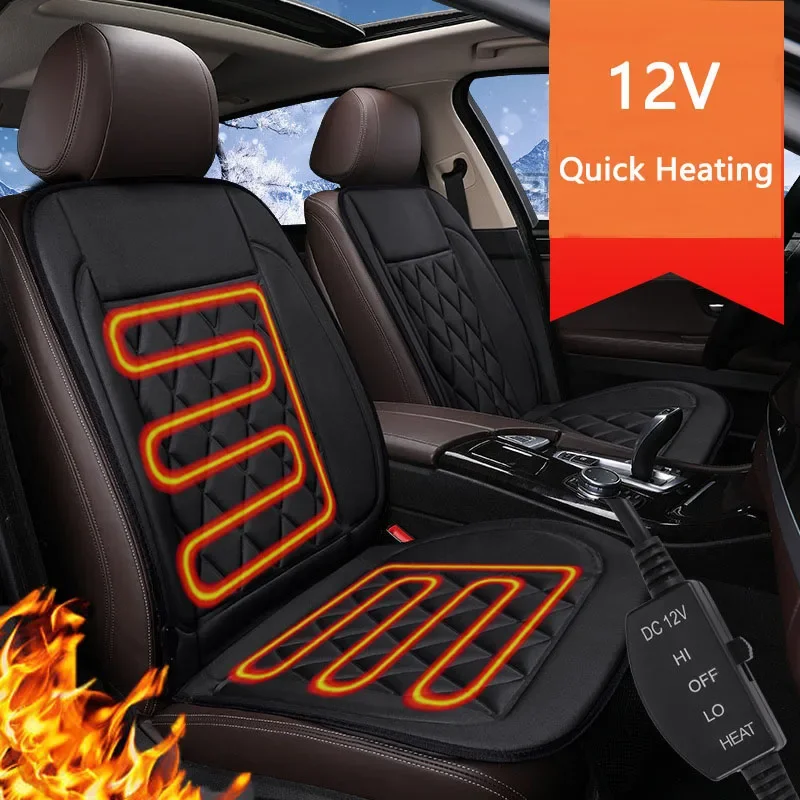 12V Heated Car Seats Cushion Winter Warmer Seat Heater Car Seat Heating Covers Car Accessories Heating Pads Universal